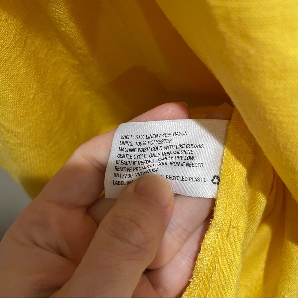 A New Day One Shoulder Ruffle Asymmetrical Hem Dress Yellow Women Size 2 NWT - Picture 8 of 9